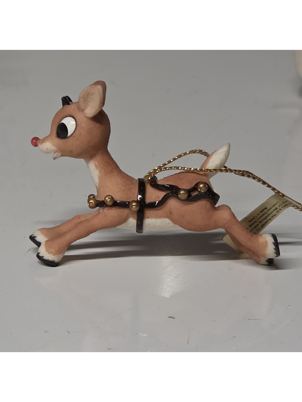 Enesco JUMPING Rudolph the Red-Rosed Reindeer CHRISTMAS ORNAMENT